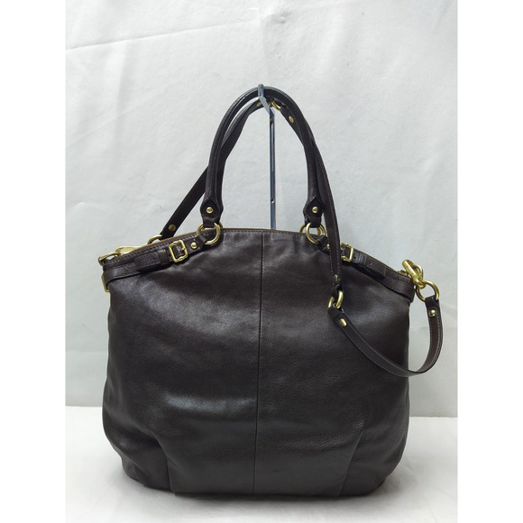 Coach Madison Brown Leather Double Handles Zipper Closure Satchel Bag - Picture 2 of 16